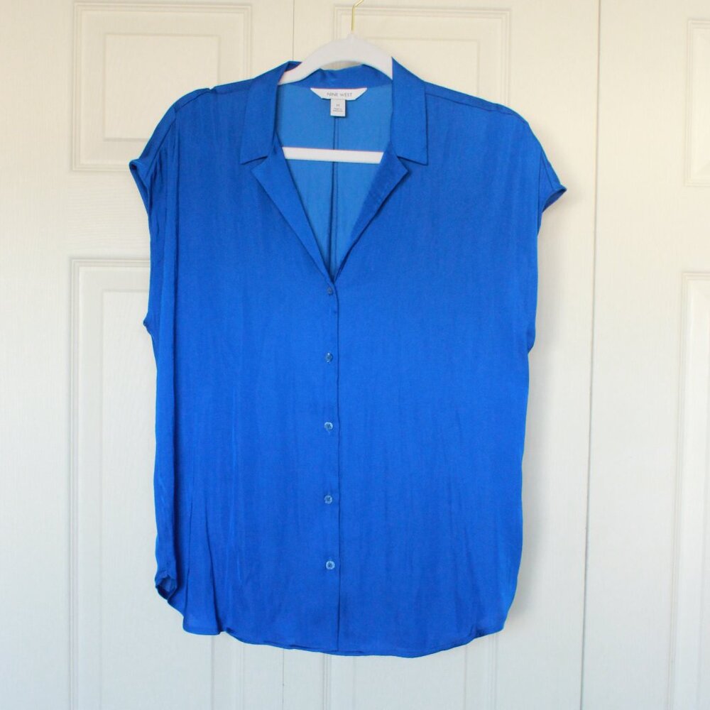 Nine West cobalt blue blouse size Medium